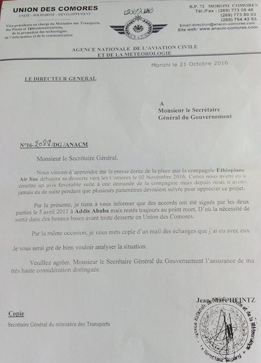 image Arrivée d’Ethiopian Airlines: Le gouvernement maintient la date du 2 novembre